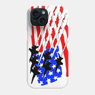 F18 Hornets flyover American Flag V2 Phone Case