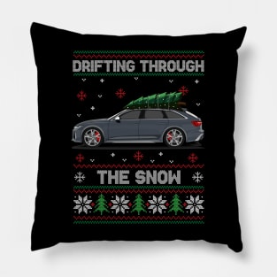 Funny Xmas Ugly Sweater - Drifting through the Snow - RS6 Car Pillow