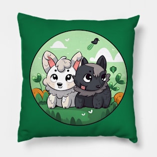 Unlikely Friends: A Sheep and Wolf Tale Pillow