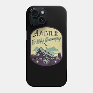 Adventure Is My Therapy Explore Nature Retro Design Phone Case