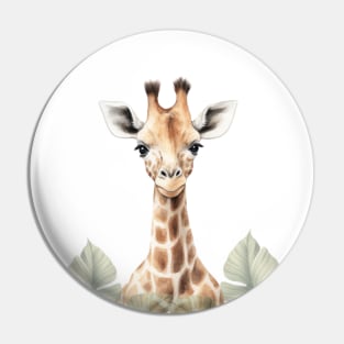 Jungle Animals Giraffe Nursery Art Pin