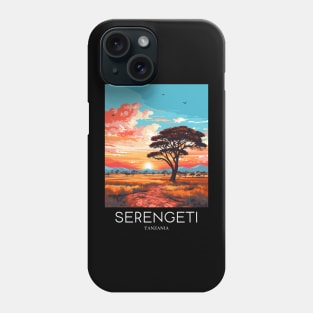 A Pop Art Travel Print of the Serengeti National Park - Tanzania Phone Case