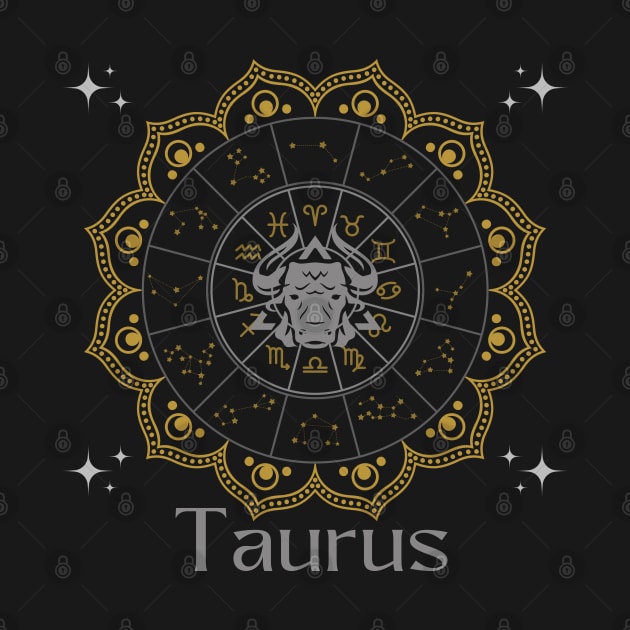 Taurus Zodiac Mandala by Mazzlo Shop