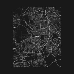 4K Madrid Spain Map | HD Madrid Spain Map | Black And White Map Of Madrid Spain T-Shirt