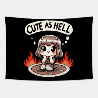 Cute as Hell Cute Girl (Back Print) Tapestry