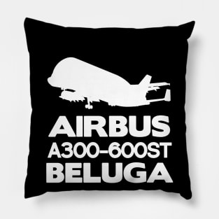 Airbus A300-600ST Beluga Silhouette Print (White) Pillow