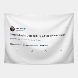 Elon Musk Coca-Cola Tweet Tapestry