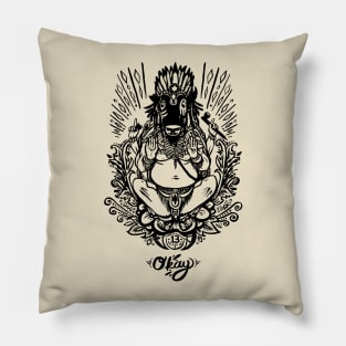 Western Ganesh - Black Line Pillow