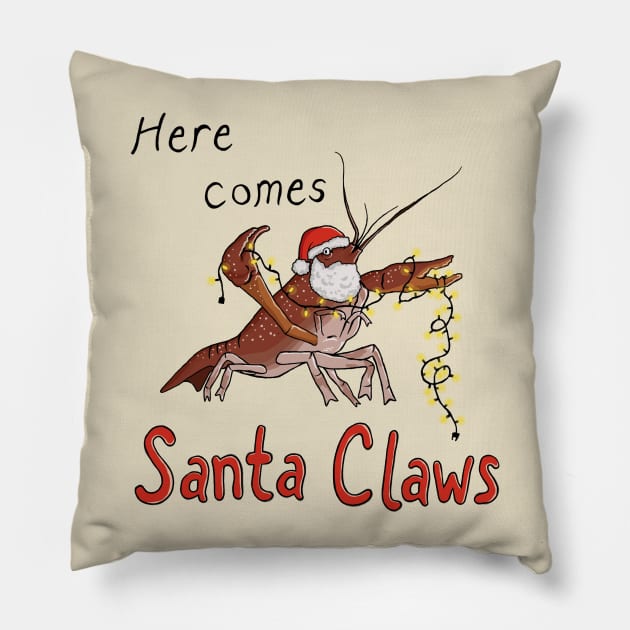 Santa Claws Pillow by EmilyAnglewing