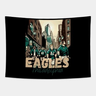 Philadelphia eagles football player graphic design cartoon style beautiful artwork Tapestry