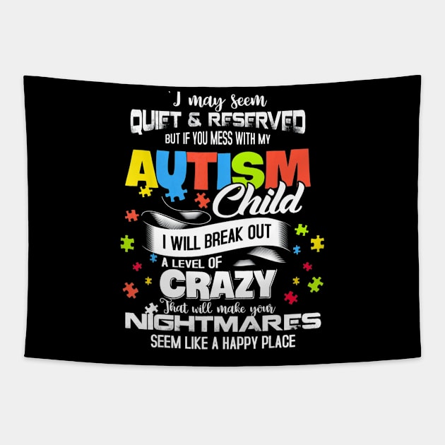 Autism Mom Shirt Gifts Autism Awareness Puzzle Pieces Tapestry by mlleradrian