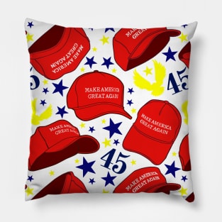 Trump 45 MAGA Hat Pattern Pillow