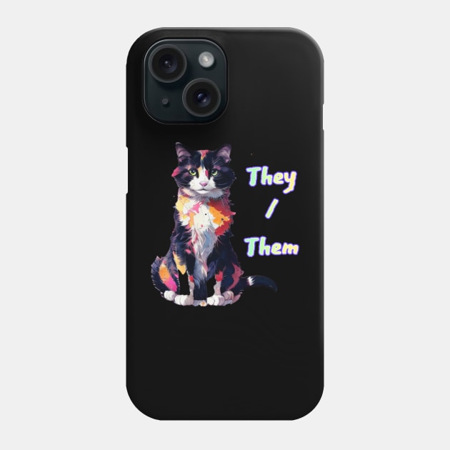 Pepe - They/Them Rainbow Text Cream Phone Case by Gold Dust Publishing