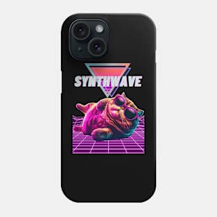 Synthwave cool cat Phone Case