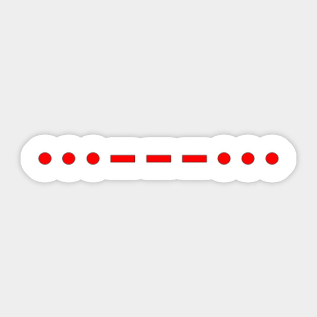 Sos Morse Code Sos Morse Code Sticker Teepublic