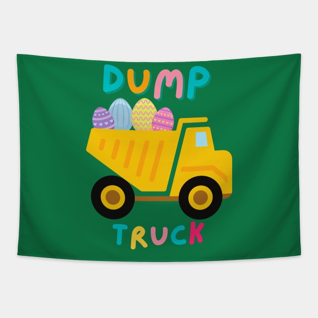 I love Dump Trucks Construction Birthday Party, Dump Truck Tapestry by Johner_Clerk_Design