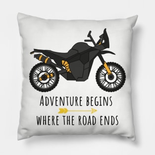 Adventure Begins Where The Road Ends Pillow