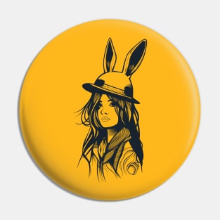 a girl in a rabbit hat Pin