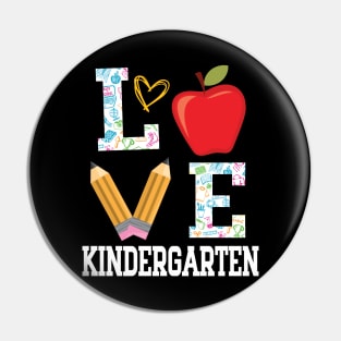 Love Kindergarten Student Teacher Happy Back To School Day Pin