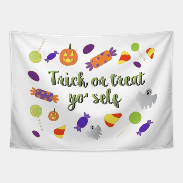 Trick or treat yo' self Tapestry by calliew1217