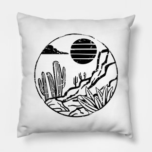 Cactus Arizona Landscape Desert Sunset Pillow