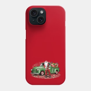 Guitar Santa Claus with Rat Rod Chevy Truck full of Presents Phone Case