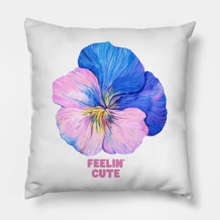 Pansy cute blue Pillow