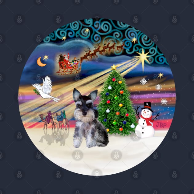 "Christmas Magic" with a Schnauzer Puppy by Dogs Galore and More