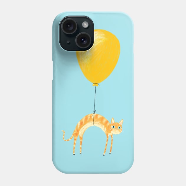 Balloon Cat Phone Case by Sophie Corrigan