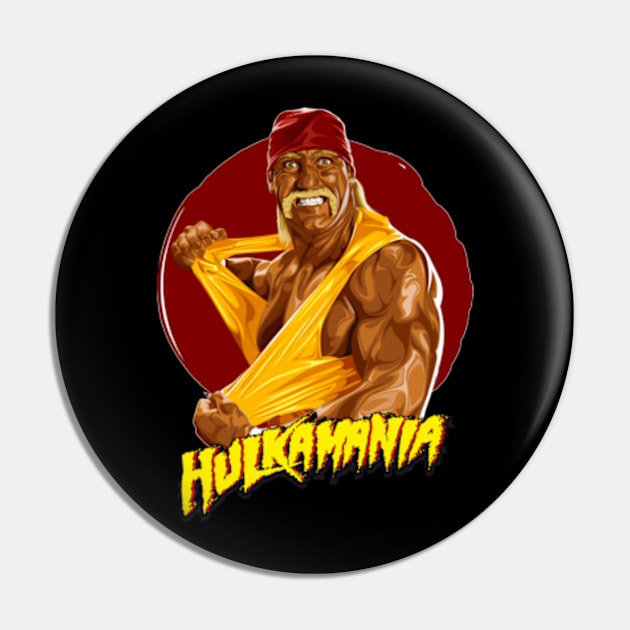 Hulk Hogan T-Shirt art Pin by SAN ART STUDIO 