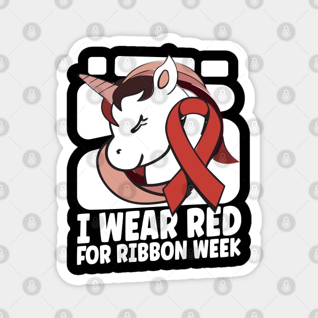 I Wear Red For Ribbon Week Magnet by Jabir