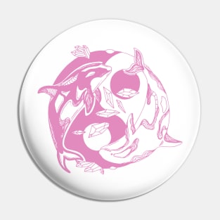 Light Pink Balanced Orca Whales Pin