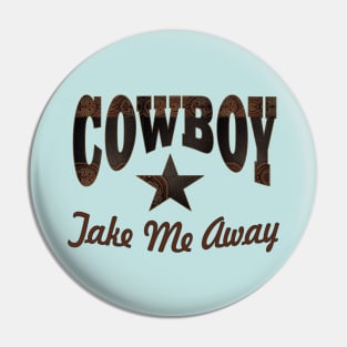 1980s western country cowgirl typography cowboy Pin