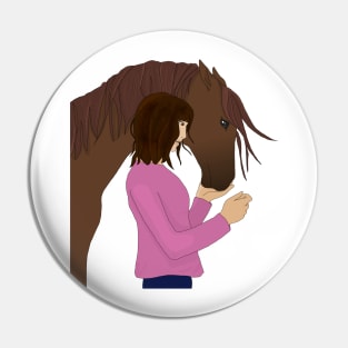 Girl with Brown Horse Pin