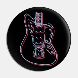 3D Offset Style Electric Guitar Body Outline Pin