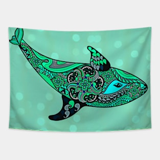 Love Whale in Ocean Tapestry