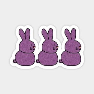 Three Purple Bunny Rabbits for Easter Magnet