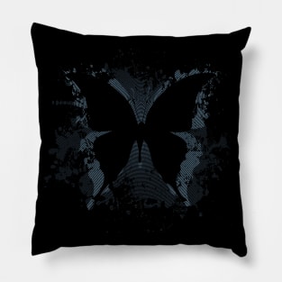 BUTTERFLY Blue, Retro Design, Ring Grid Pillow