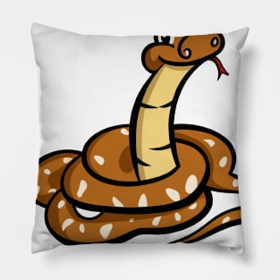 Cute Rattlesnake Drawing Pillow