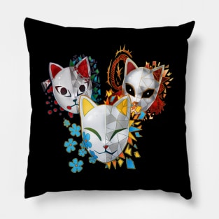 Demon Cat Mask Girl Pillow
