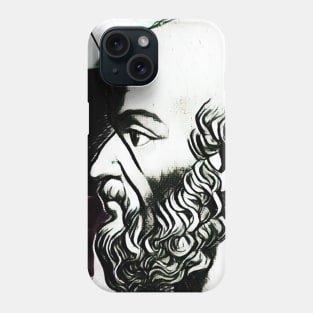 Eratosthenes of Cyrene Black and White Portrait | Eratosthenes of Cyrene Artwork 3 Phone Case