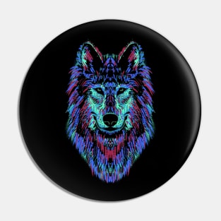 Wolf colorful Pin