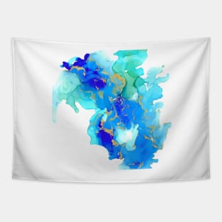 Gtropical ocean abstract alcohol ink print Tapestry