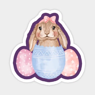 Bunny Inside Egg Watercolor Magnet