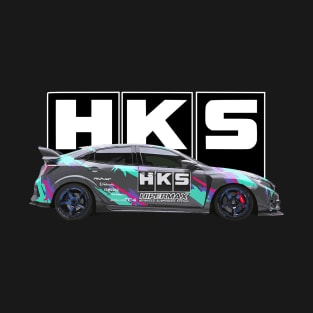 HKS Civic Type R Polished Metal Metaliic boost T-Shirt