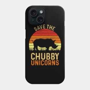 Save The Chubby Unicorns Vintage Funny Rhino Phone Case