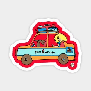 Vintage car with blonde girl Magnet