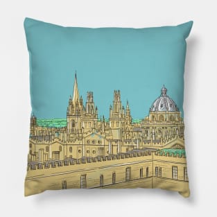 Oxford Rooftops (pale blue) Pillow