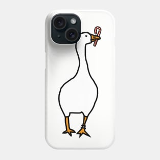 White Goose Steals Christmas Candy Cane Phone Case