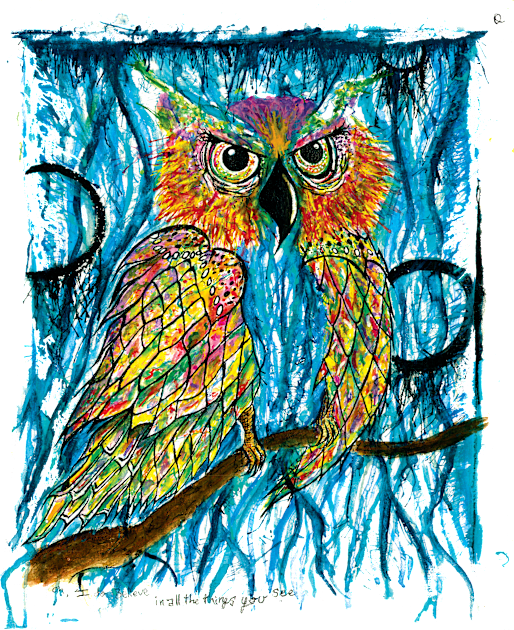 Abstract Owl Kids T-Shirt by RecklessDesign01